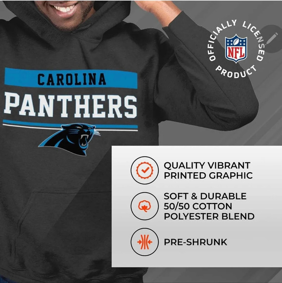 New Caroline Panthers unisex hoodie. Size M - Picture 4 of 6